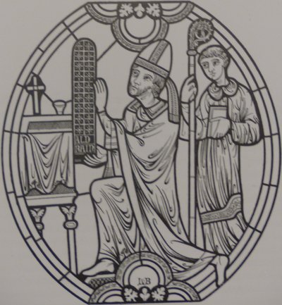 Stained Glass by Lucien Bégule Representing Renaud de Forez by Lucien Bégule